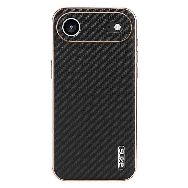 AZNS-kompatibel til iPhone 17 Air Case Galvanisering Kulfiber Tekstur PU + TPU Telefoncover
