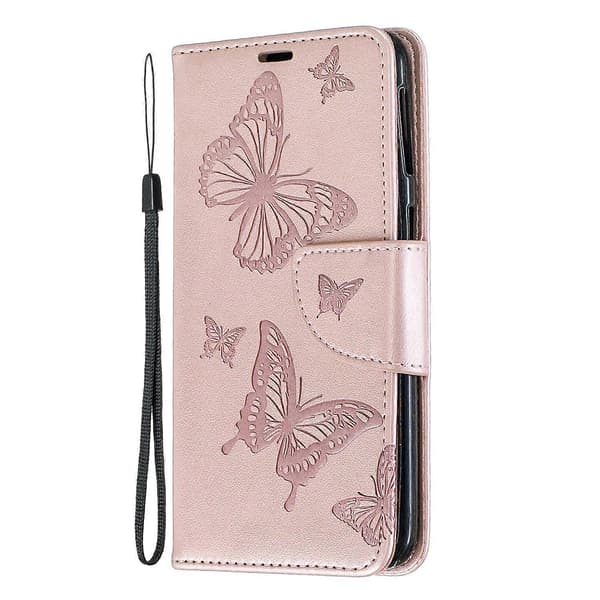For Samsung Galaxy A40 PU Leather Embossed Butterflies Phone Case