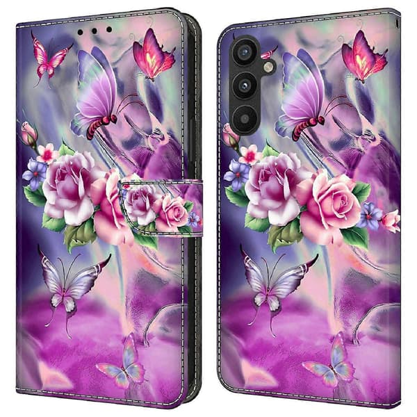 Mobilskal för Galaxy A34 5G (fjäril/blomma)