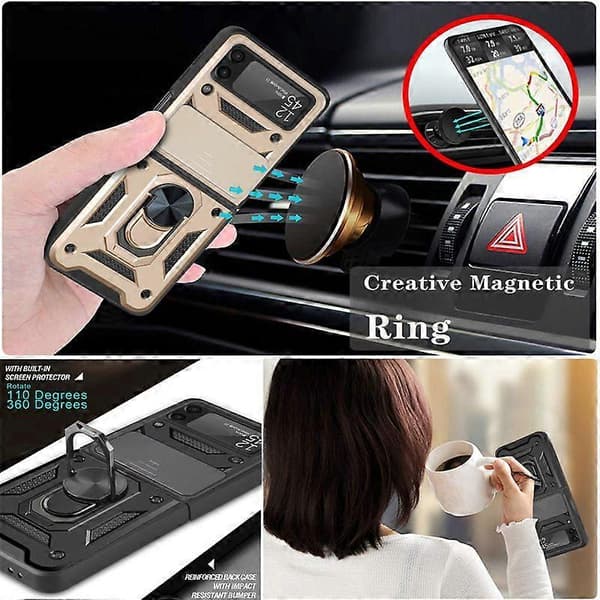 Betterlifefg-Folding Telefoncover til Samsung Galaxy Z Flip 3, sort