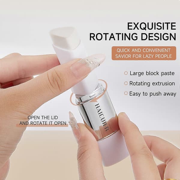 Color Changing Foundation Stick, Double-Sided Full Coverage Foundation with Ultra-Fine Brush, Creates a Lightweight, Long-Lasting and Charming Ma