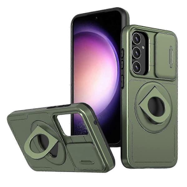 För Samsung Galaxy S22 5G Camshield MagSafe Ringhållare Armor Phone Case