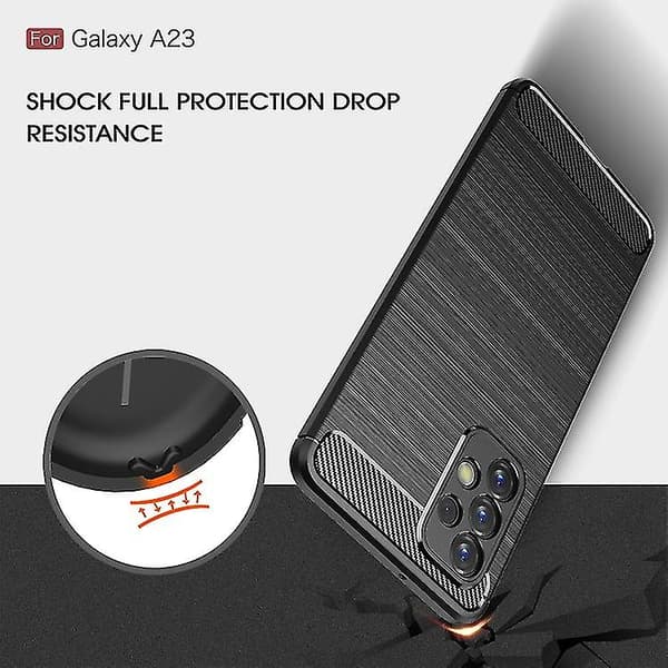 Til Samsung Galaxy A23 5g børstet tekstur karbonfiber TPU-telefondeksel