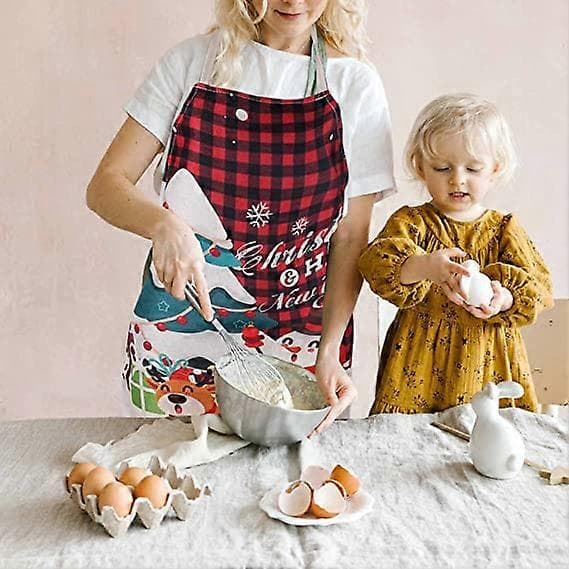 Juleforkle, julekjøkkentilbehør juleforkle for julekjøkken matlaging og baking (2 stk)