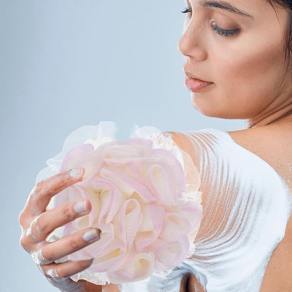 Bade-Pouf Net-skrubber til eksfolierende kropsvask 4 stk. Bruse-loofah