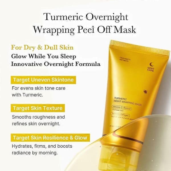 Turmeric Peel-Off Mask, 75ml, Moisturizing, Fruit Extract (1 pc)