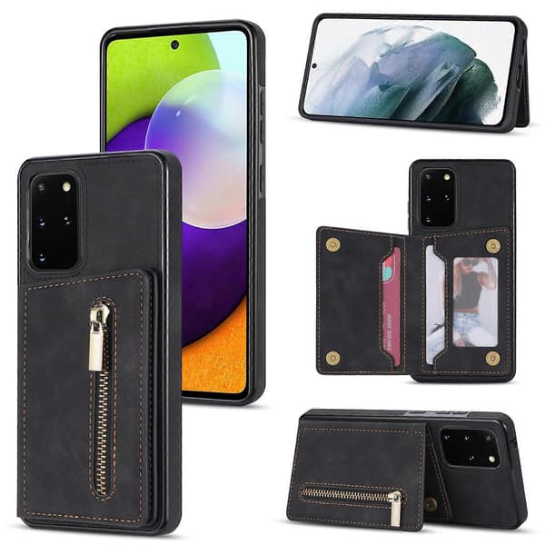 Til Samsung Galaxy S20 FE lynlås kortholder telefoncover