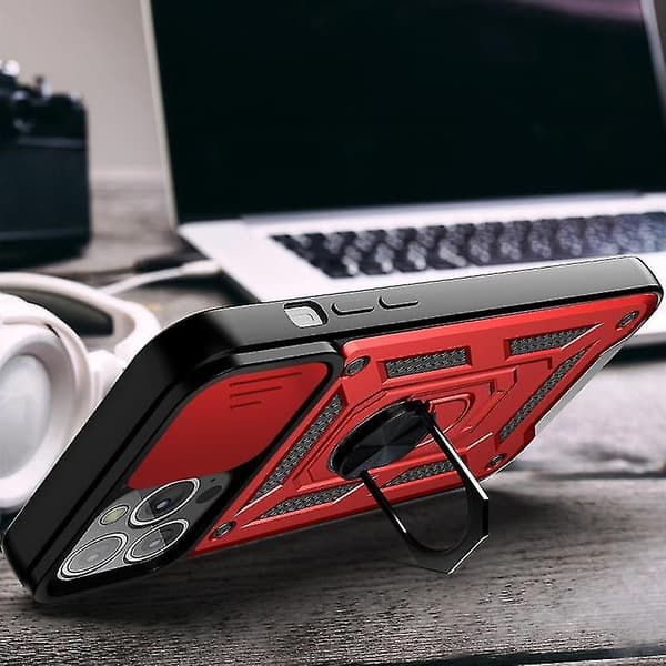 För Iphone 13 Pro Skjutbart Kameraskydd Design Tpu+pc Skyddsfodral (svart)