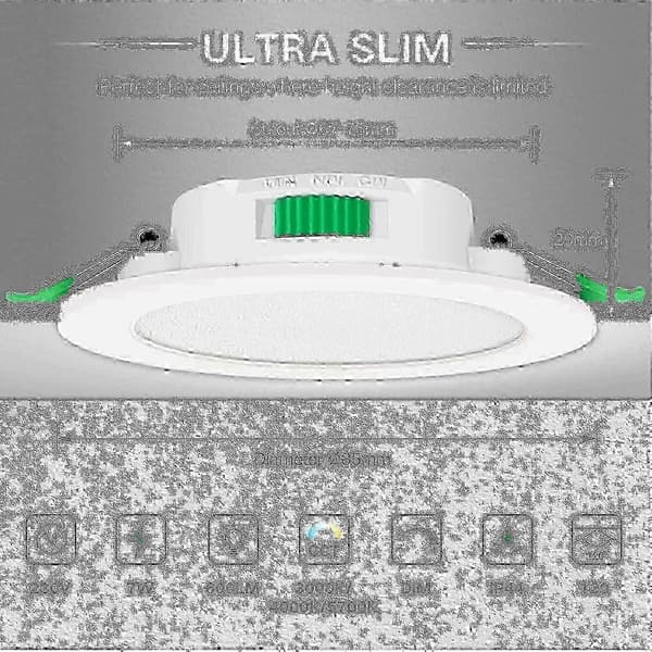 12 stk. 7w Hvit LED Downlight Innfelt Taklampe Slank Spot Light