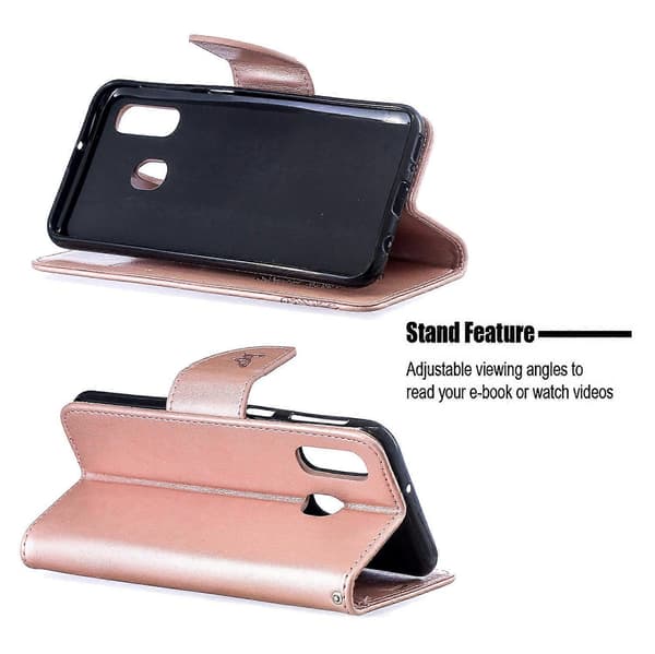 For Samsung Galaxy A40 PU Leather Embossed Butterflies Phone Case