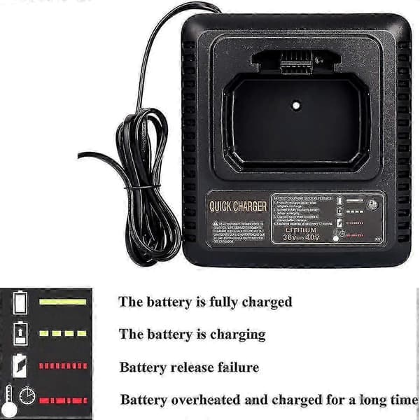 36V 40V Maks Litium Batterilader, Erstatning for Elektroverktøy, EU-plugg