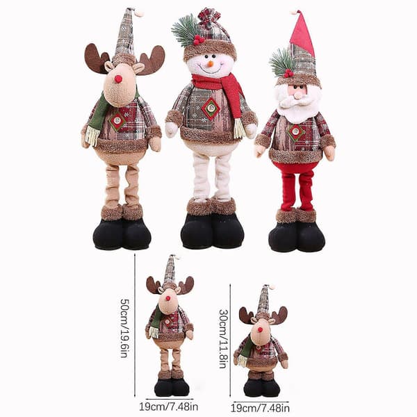 Romdekorasjon salg gaver jul retro snøfnugg rutete utvidbar dukke borddekorasjon