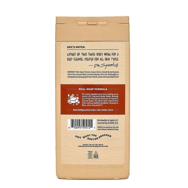 Dr. Squatch Kropsvask til mænd uden eksfoliering - Wood Barrel Bourbon - 414 ml