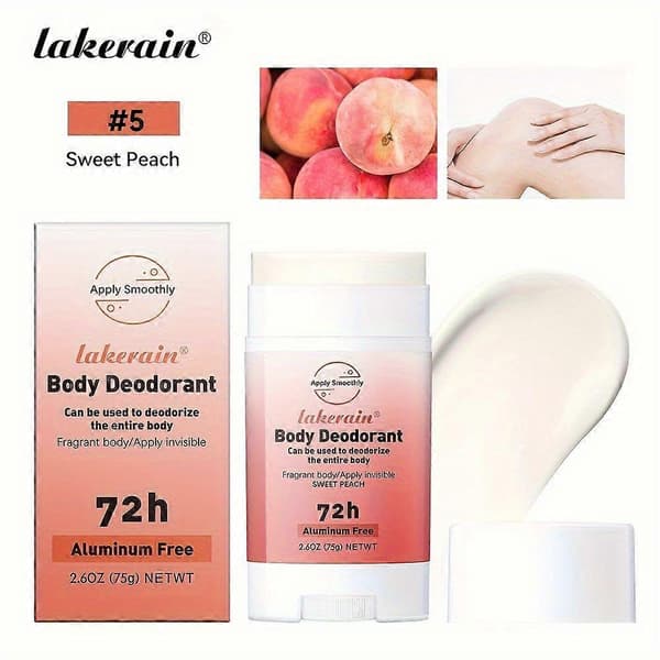 Slät fast kroppsdeodorantsticka med roterande bottendesign, helkroppsdeodorant för luktskydd, glider på smidigt