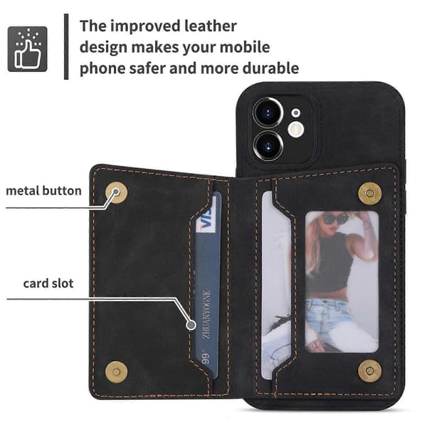 Til iPhone 12 Lynlås Kortholder Telefoncover