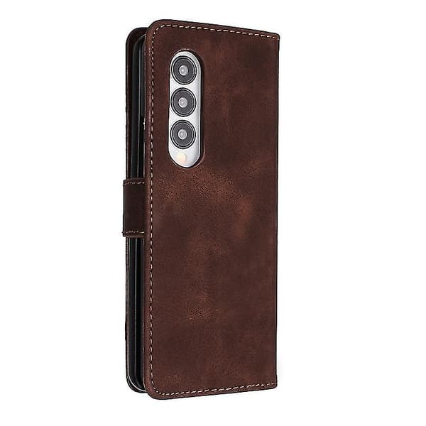 För Samsung Galaxy Z Fold3 Line Pattern Skin Feel Läder Telefonfodral