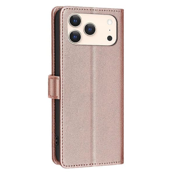 Litchi Textur RFID Stöldskydd Läder Telefonfodral (Guld, För iPhone 17 Pro Max)