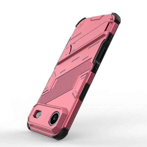 Til iPhone 17 Air-deksel PC TPU Støtsikkert telefondeksel med stativ (rosa, rose)