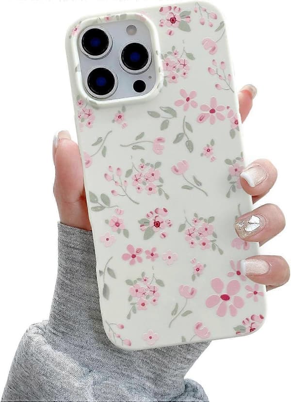 iPhone 16 Pro Max Cover - Sødt lyserødt blomstermønster