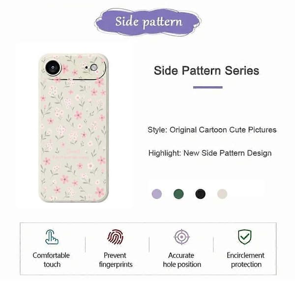 Compatible for iPhone 17 Air Case Small Flower Pattern Print Straight Edge TPU Phone Back Cover