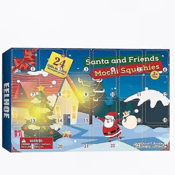 Jule-adventskalender til børn, 24-rums nedtællingskalender med 24 stk. legetøjs-blindboxes
