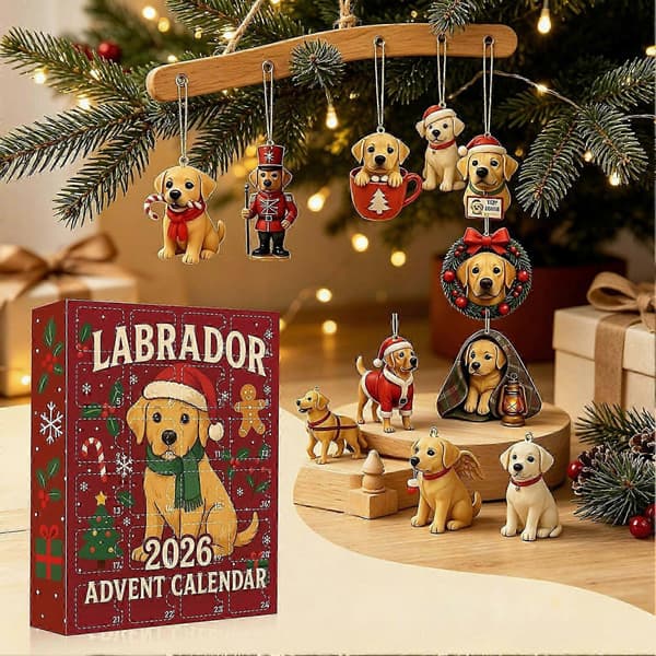 Jule-nedtelling, Labrador-julekalender med 24 akryl-hundeanheng