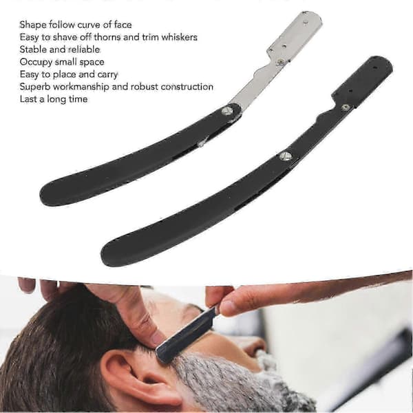 Sølv og sort dobbelt skraberstativ til barberknive - Klassisk frisørtilbehør