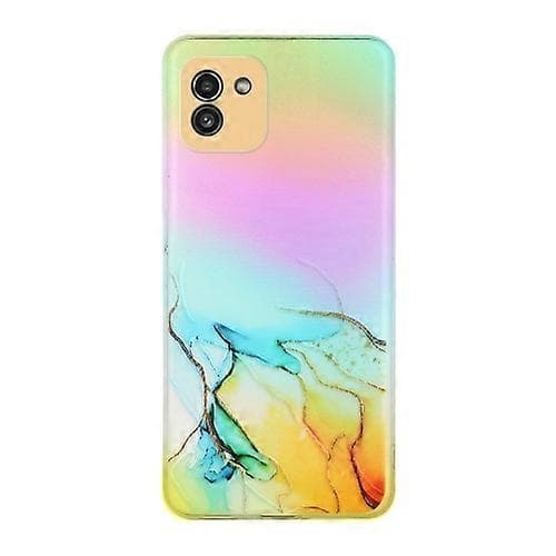 För Samsung Galaxy A03 Laser Marble Pattern Klar TPU Phone Case