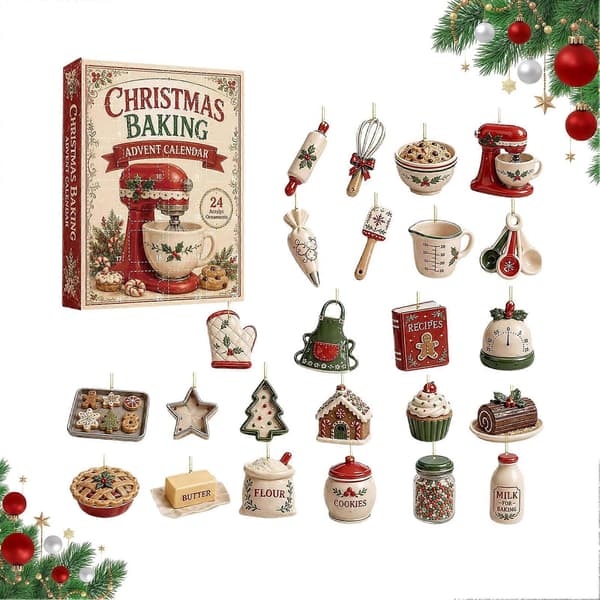 2026 Julebakst-adventskalender – 24 dagers akryl – gave til barn til juletreet