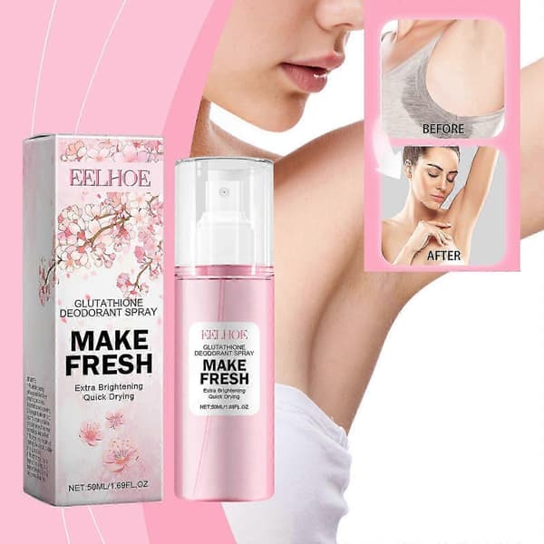 Glutation Deodorantspray, Långvarig Fräschör, Kroppsrengöring, Luktkontroll, 50ml