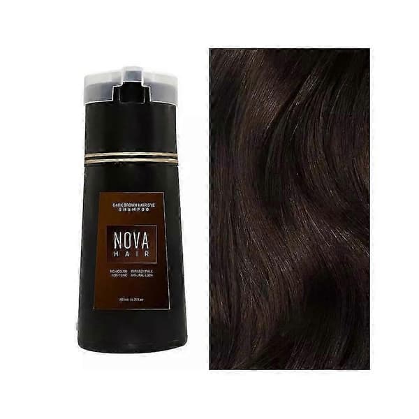 Nova Hårfarveshampoo, Nova Hår Instant Farveshampoo, Hårfarveshampoo til Hår (Mørkebrun)