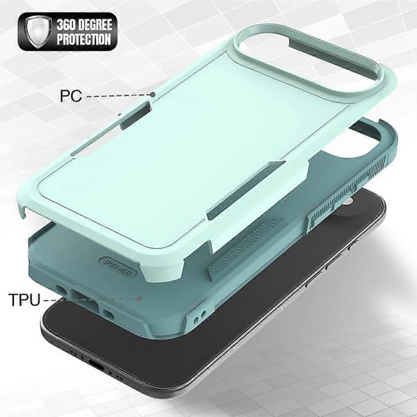 Til iPhone 17 Air-deksel 2-i-1 PC TPU Støtsikkert telefondeksel - Mintgrønn