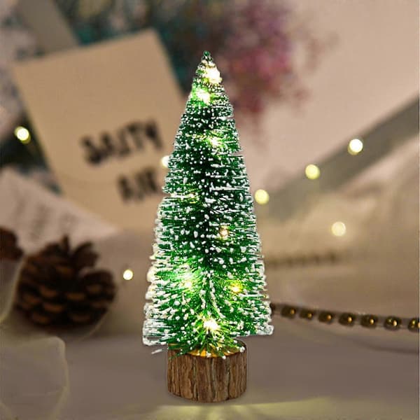 Mini juletræer julepynt kunstige juledekorationer, julebordpynt 25 cm
