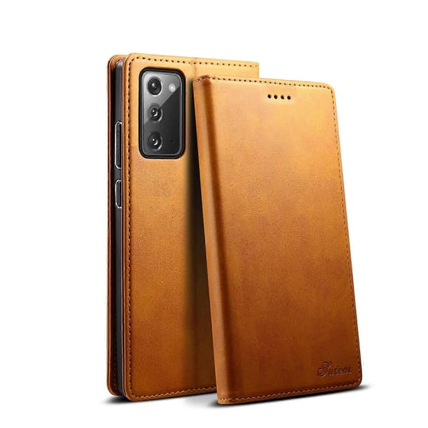 Samsung Galaxy Note20 -vasikkanahkainen vaakasuora läppäkotelo