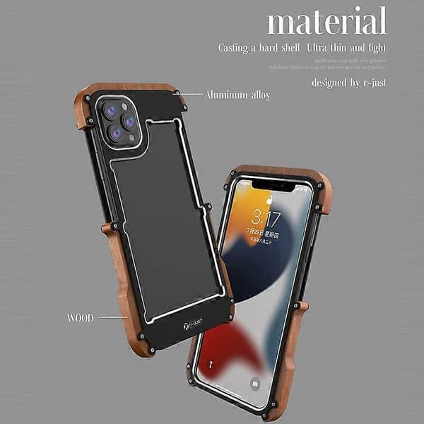 Metall + Treveske til iPhone 13 Pro