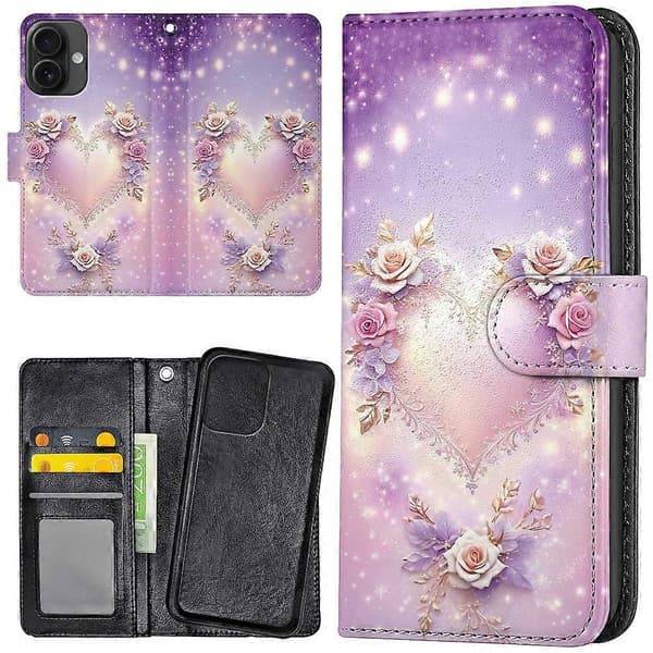 iPhone 16 - Plånboksfodral/Skal Heart