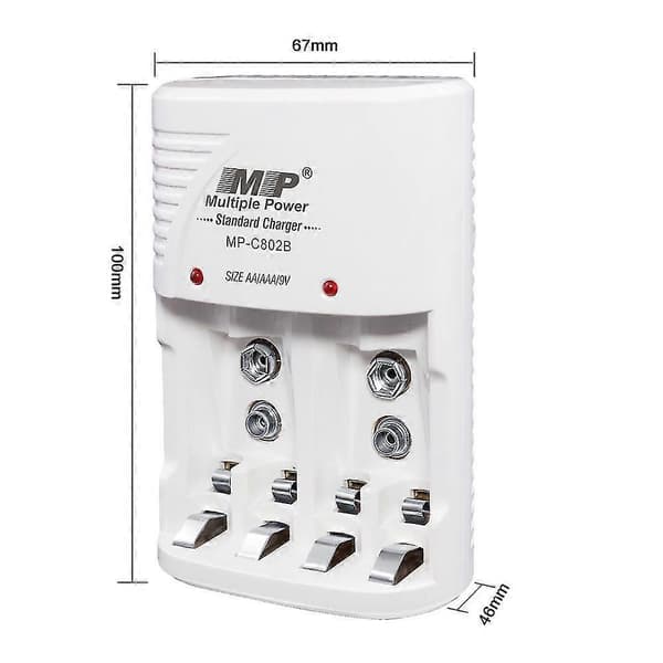 Oppgrader Mpc802b nr. 5 nr. 7 nr. 9v lader multi-energi Ni-mh Ni-cd standardlader