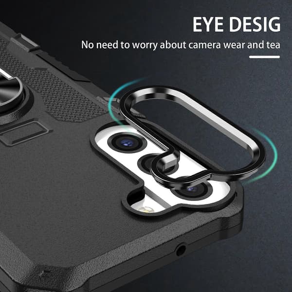 Til Samsung Galaxy S22 Ultra 5G Ringholder Armor Hybrid Telefondeksel