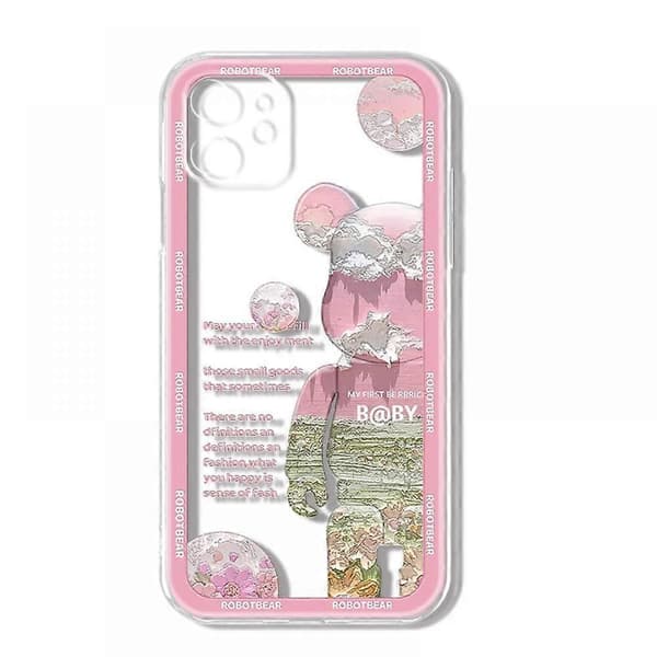 Violent Bear 3D blødt TPU telefoncover til iPhone 13 Pro Max (Pink)