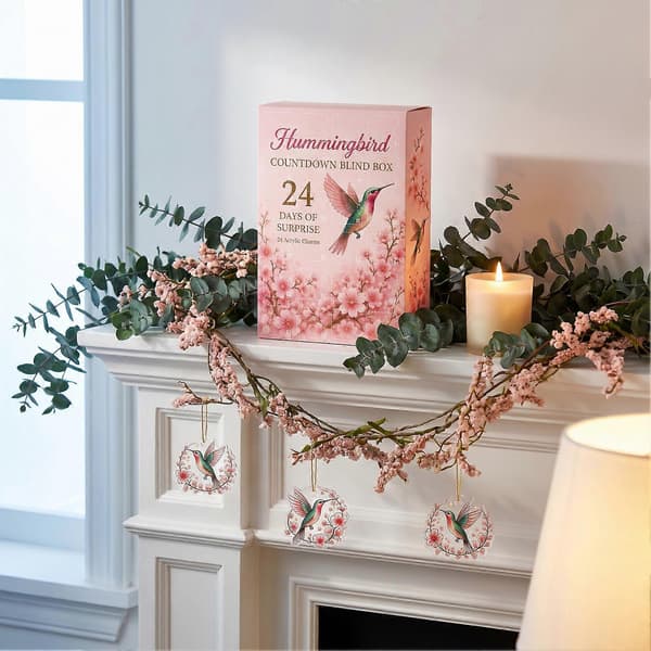 Julekalender med kolibrier og kirsebærblomster, 24 dages nedtælling