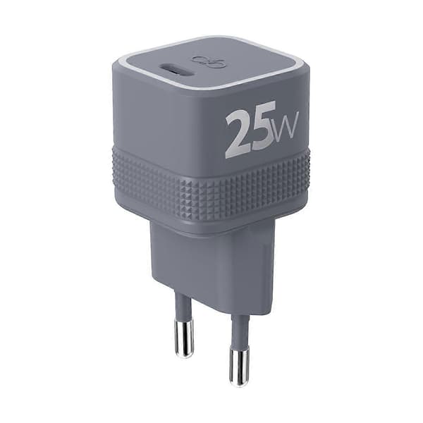 USB-C vegglader 25W Power Delivery Modell Cube Ultra-kompakt, Grå
