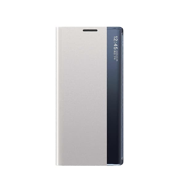 För Samsung Galaxy A12 View Window Auto Absorbing Phone Case Flip Leather Stand Mobile Phone Shell