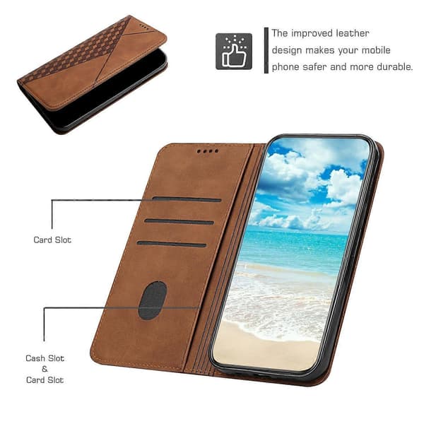 För Samsung Galaxy A03s 164mm Skin Feel Magnetiskt Läderfodral