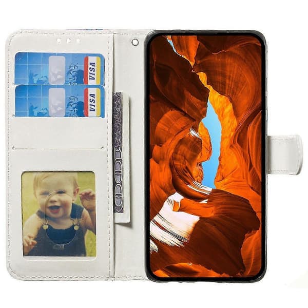 För iPhone 17 Air Fodral Läder Plånboksfodral med Rem (Blå, Blå Uggla)