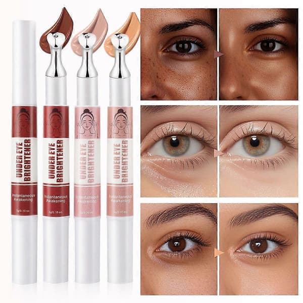 Full Coverage Concealer and Under-Eye Brightener - Long-Lasting, Corrective Cream for Dark Circles and Blemishes - Highlighter and Foundation in One