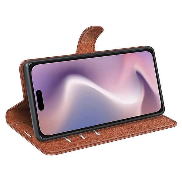 Til iPhone 16 Pung Etui Læder Telefon Etui Litchi Tekstur