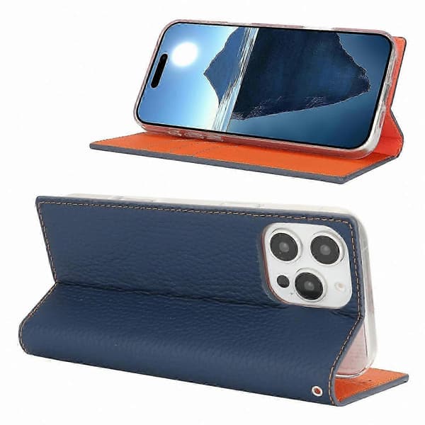 Litchi tekstur læderpung etui til iPhone 16 Pro
