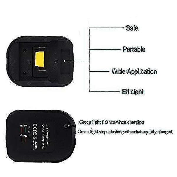 Batterilader for Makita 14,4v 18v batteri Bl1830 Bl1430 Dc18rc Dc18ra EU-plugg 3a 1a lader