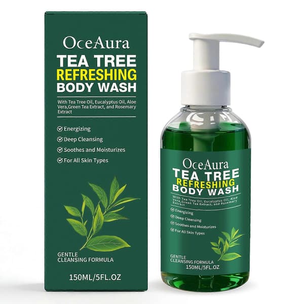2-pack Tea Tree Uppfriskande Kroppstvätt, Löddrande & Återfuktande