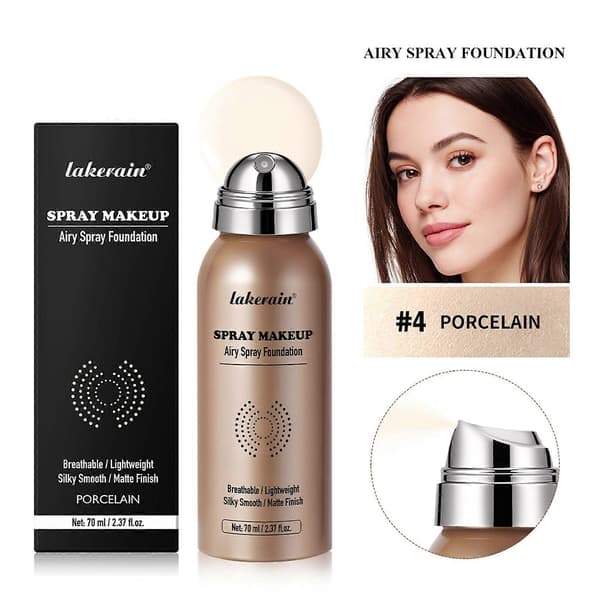 Foundation Makeup Silky Mist Spray, Makeup Air Spray Foundation, Matt Finish Flawless Setting Spray Foundation för mogen hud